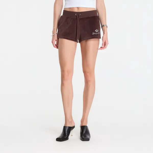 Sporty & Rich Къси панталони Sporty & Rich Juicy Script Velour Short Chocolate M