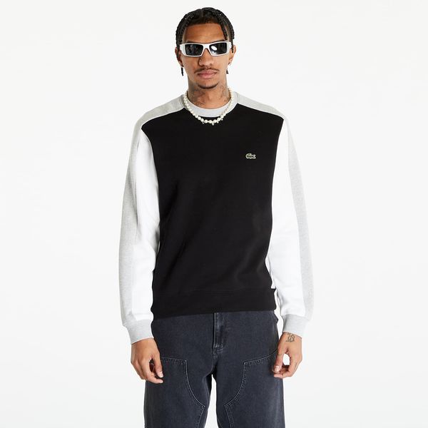 LACOSTE LACOSTE Men's Sweatshirt Black/ Silver Chine-White