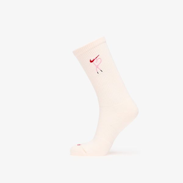 Nike Nike Everyday Plus Dri-FIT Cushioned Crew Socks 1-Pack Sail/ Pink Foam/ University Red L
