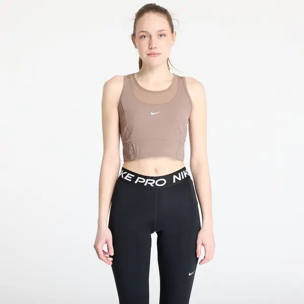 Nike Nike Pro Women's Dri-FIT Cropped Tank Top Mink Brown/ White L