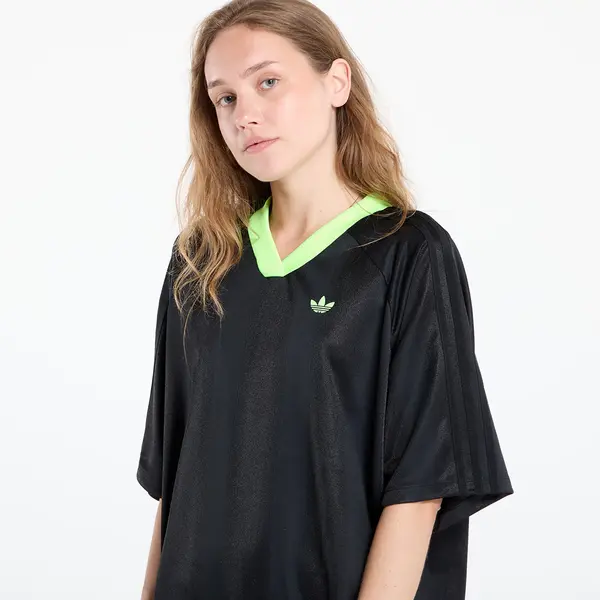 adidas Originals Облекло adidas Adicolor Football Jacquard Oversize Dress Black/ Signal Green M