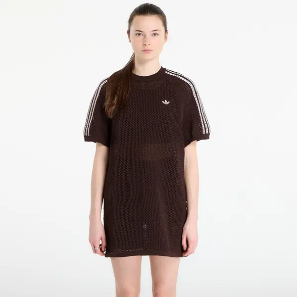 adidas Originals Облекло adidas Knitted Crochet Dress Aurora Coffee L