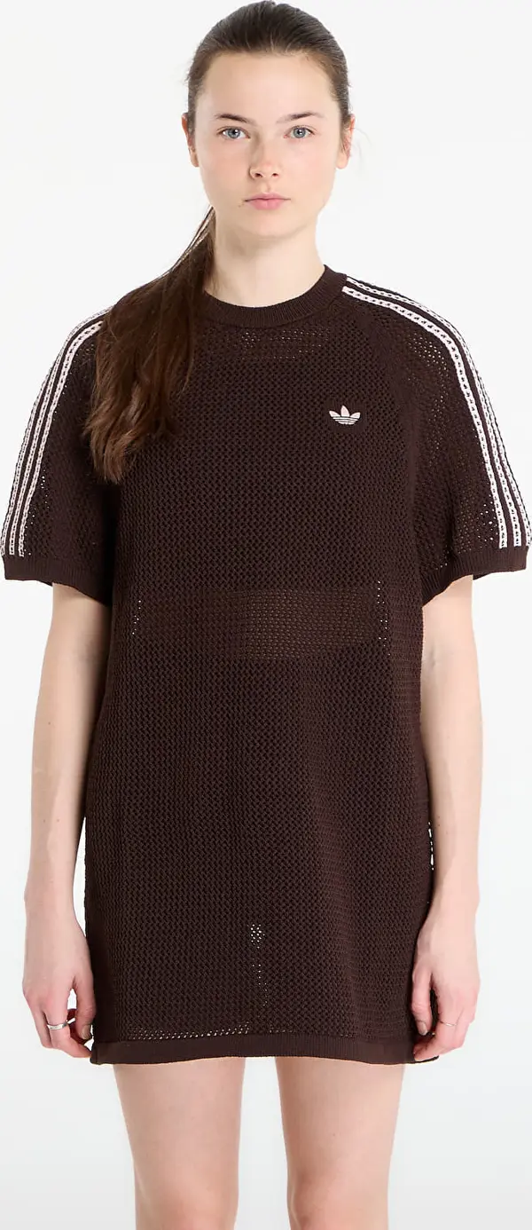 adidas Originals Облекло adidas Knitted Crochet Dress Aurora Coffee M