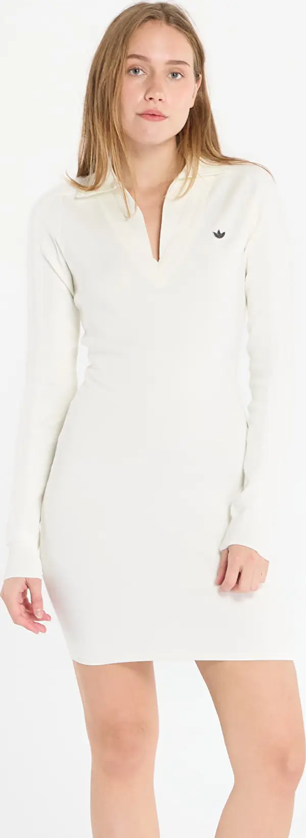 adidas Originals Облекло adidas Long Sleeve Collared Dress Off White L