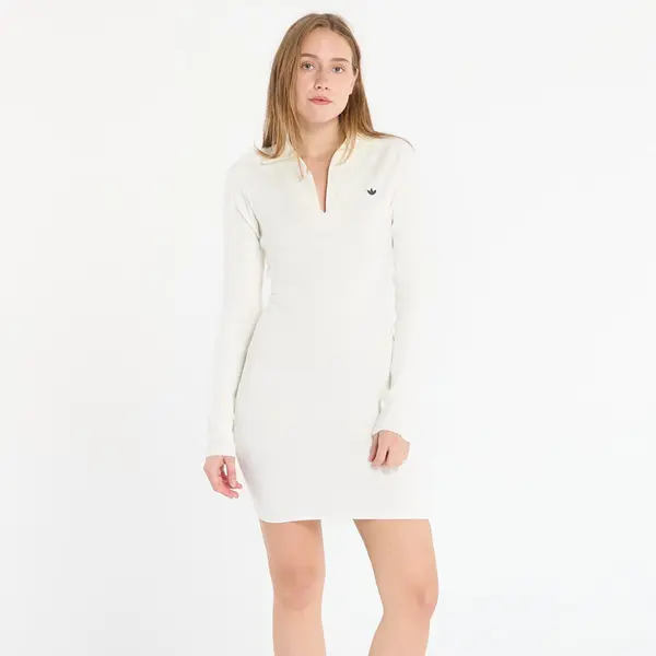 adidas Originals Облекло adidas Long Sleeve Collared Dress Off White M