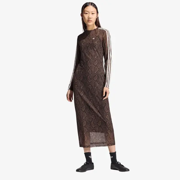 adidas Originals Облекло adidas Snake Print Maxi Dress Earth Strata/ Aurora Coffee M