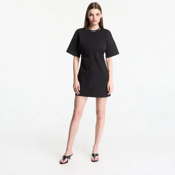 Calvin Klein Облекло Calvin Klein Jeans Ss Logo Rib Interlock T-Shirt Dress Black L