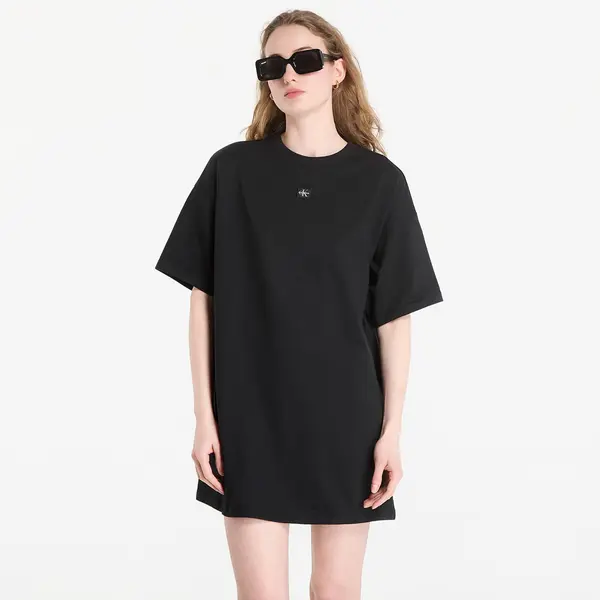 Calvin Klein Облекло Calvin Klein Jeans Ss Woven Label Oversized Tee Dress Black M