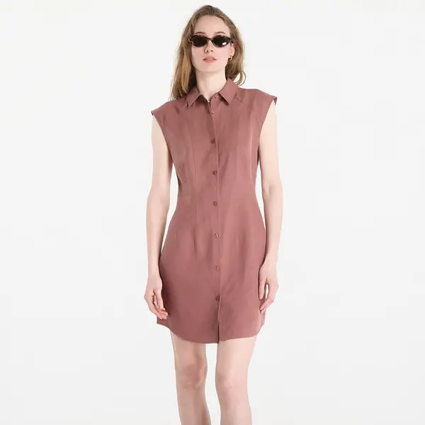 Calvin Klein Облекло Calvin Klein Tencel Linen Sl Mini Shirtdress Sierra Brown S