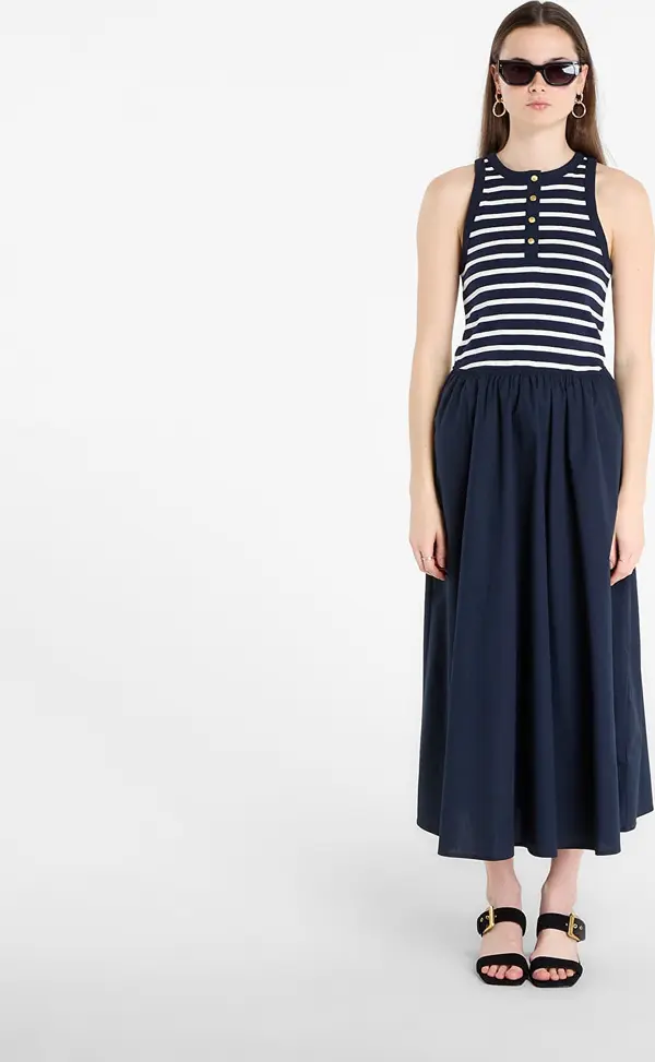 Tommy Hilfiger Облекло Tommy Hilfiger Gold Button Poplin Mix Dress Breton Stripe Dark Night/ Ecru L
