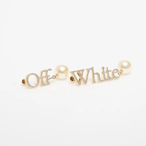 Off-White Off-White Logo Earrings W/Strass&Pearl Gold/ White Universal