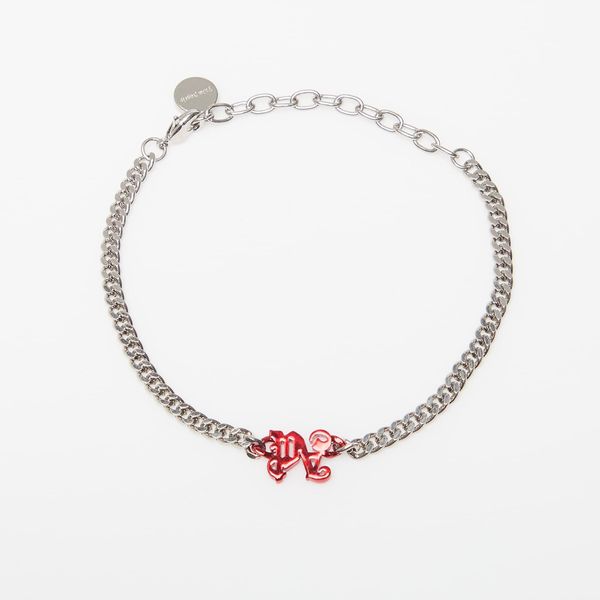 Palm Angels Palm Angels Pa Monogram Chain Bracelet Silver/ Red Universal