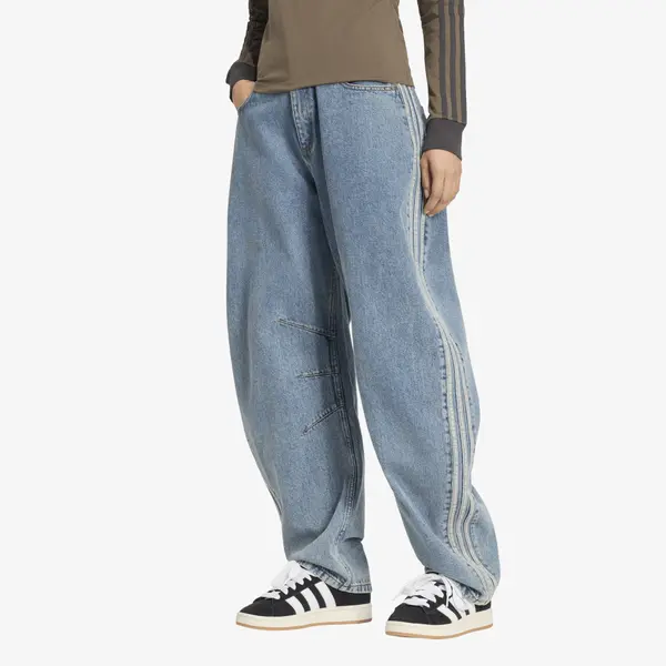 adidas Originals Панталони adidas High Rise Barrel Leg Denim Jeans Worn Blue Denim 29/30