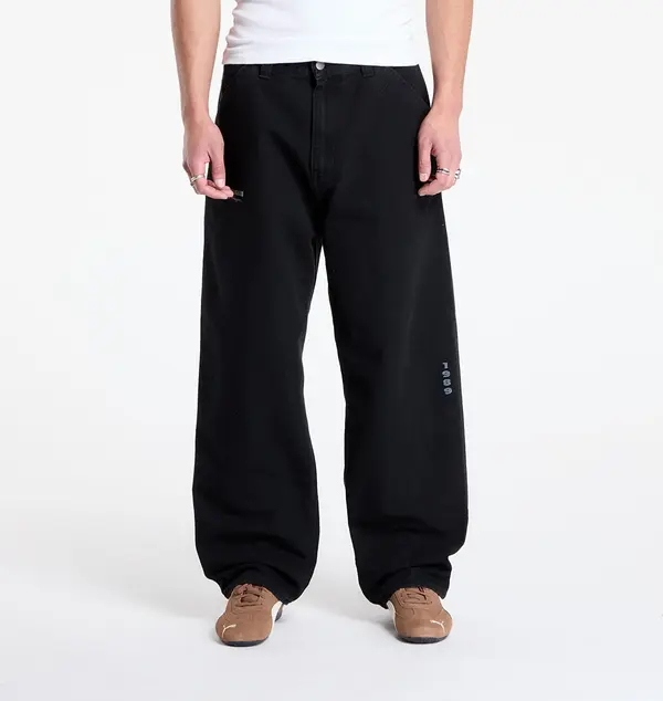 Carhartt WIP Панталони Carhartt WIP OG Single Knee Graphic Pant Black Heavy Stone Wash XS