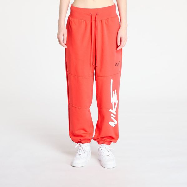 Nike Панталони Nike Sportswear Breaking Mid-Rise Oversized French Terry Pants Light Crimson S