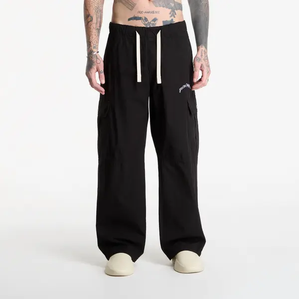 Palm Angels Панталони Palm Angels Curved Logo Loose Cargo Pants Black/ Off White S