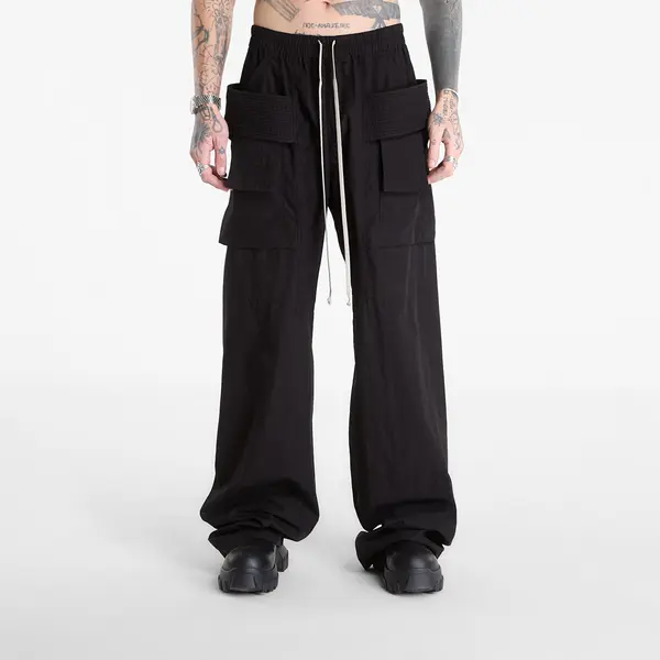 Rick Owens DRKSHDW Панталони Rick Owens DRKSHDW Creatch Wide Cargo Drawstring Pants Black S