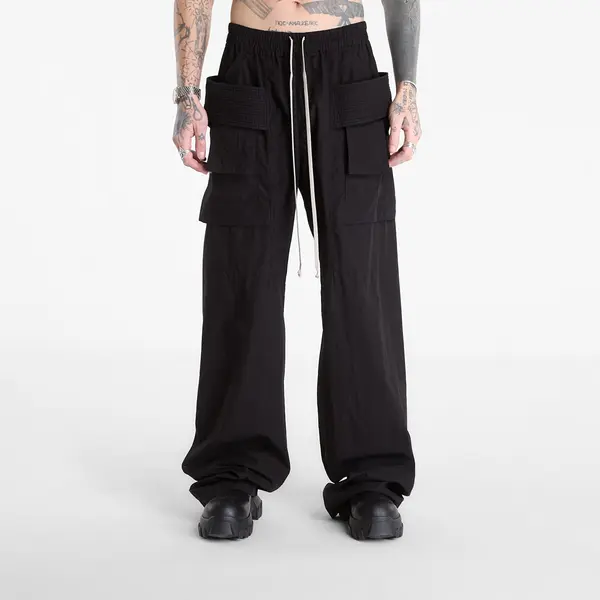 Rick Owens DRKSHDW Панталони Rick Owens DRKSHDW Creatch Wide Cargo Drawstring Pants Black S
