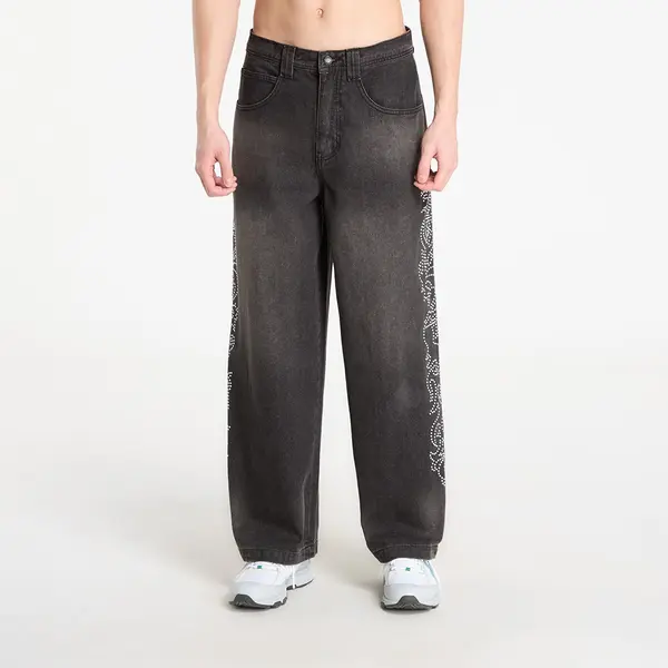 RIPNDIP Панталони RIPNDIP Pretty Flacko Extra Wide Leg Pants Black Vintage Wash Denim S