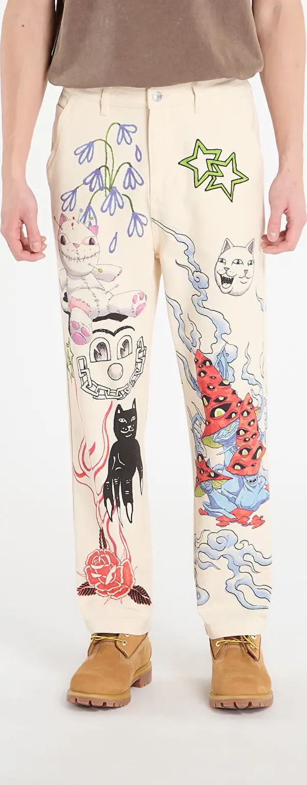 RIPNDIP Панталони RIPNDIP Travis Pants Off White L
