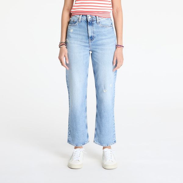 Tommy Hilfiger Панталони Tommy Jeans Layla High Rise Slim Straight Jeans Denim Light W26/L30
