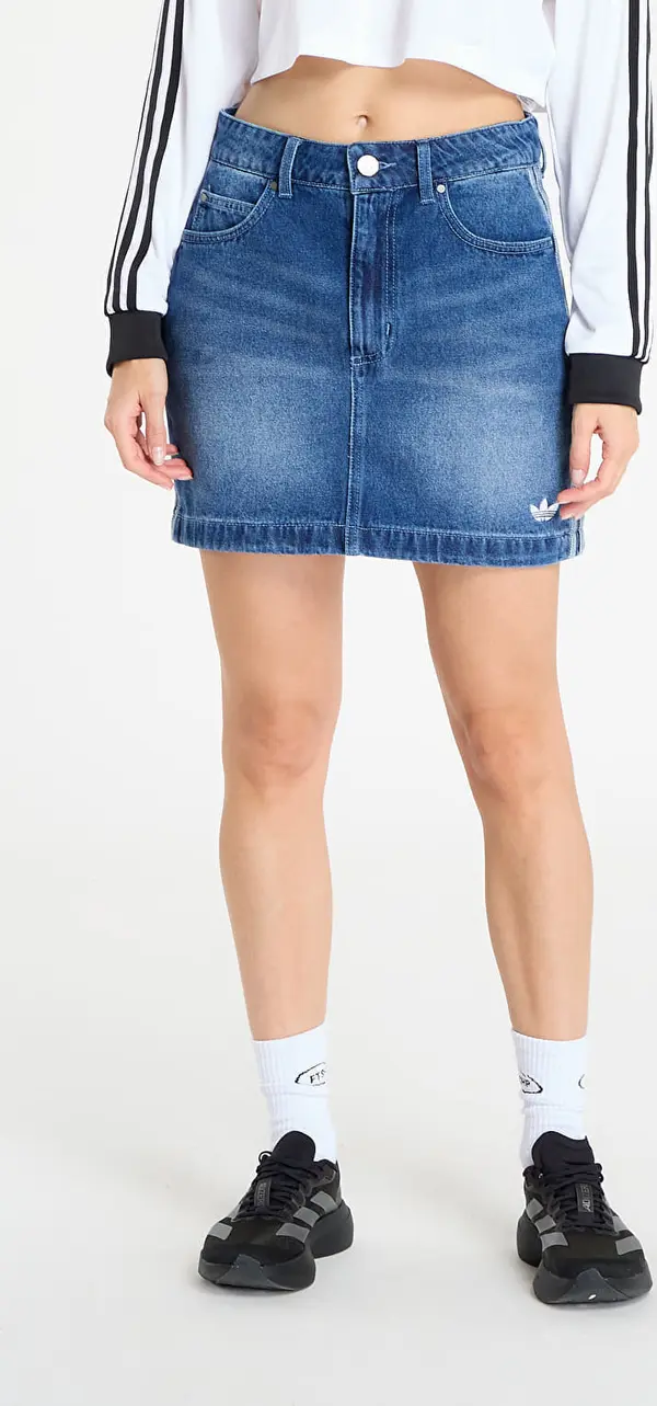 adidas Originals Пола adidas 3-Stripes Denim Mini Skirt Indigo Denim 34
