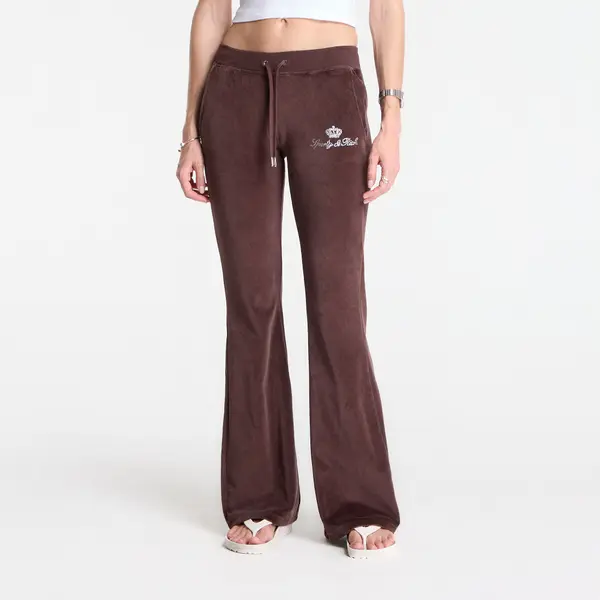Sporty & Rich Потници Sporty & Rich Juicy Script Velour Sweatpant Chocolate S