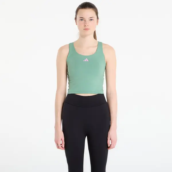 adidas Performance Потник adidas 3 Stripes Studio All Me Light Support Tank Top Preloved Green L