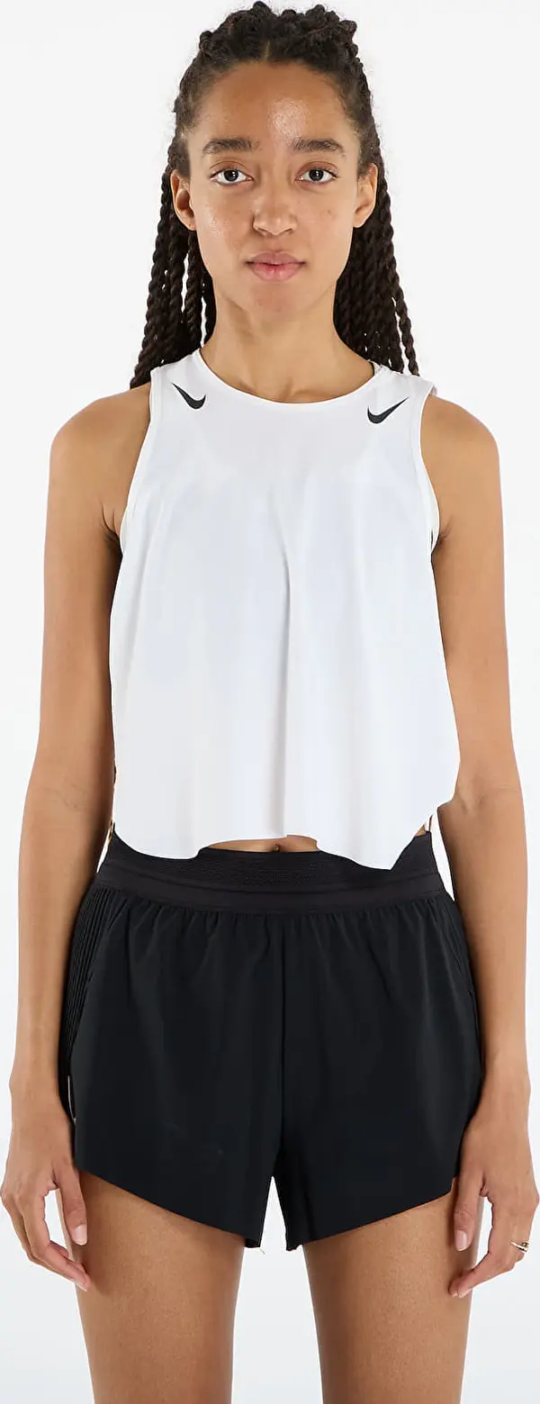 Nike Потник Nike AeroSwift Women's Dri-FIT ADV Cropped Running Tank Top White/ Black L