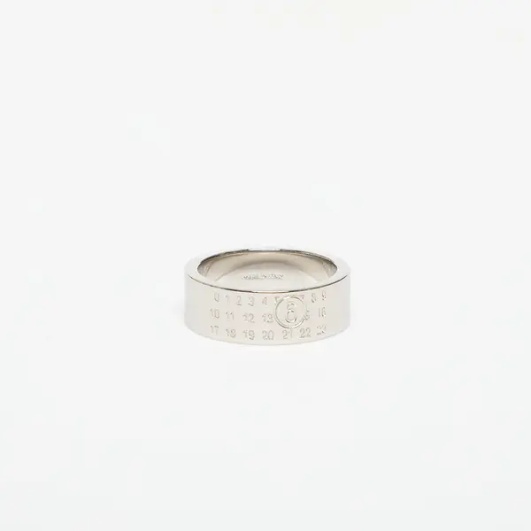 MM6 Пръстен MM6 Numeric Minimal Signature Ring Polished Palladio 08