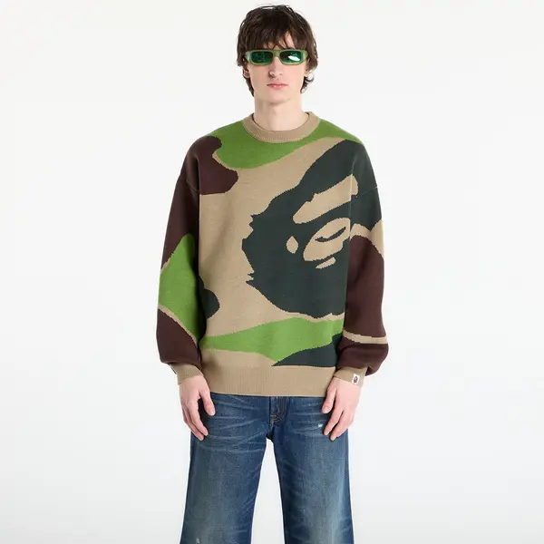 A BATHING APE Пуловер A BATHING APE Mega Abc Camo Knit Crewneck Sweatshirt M Green L