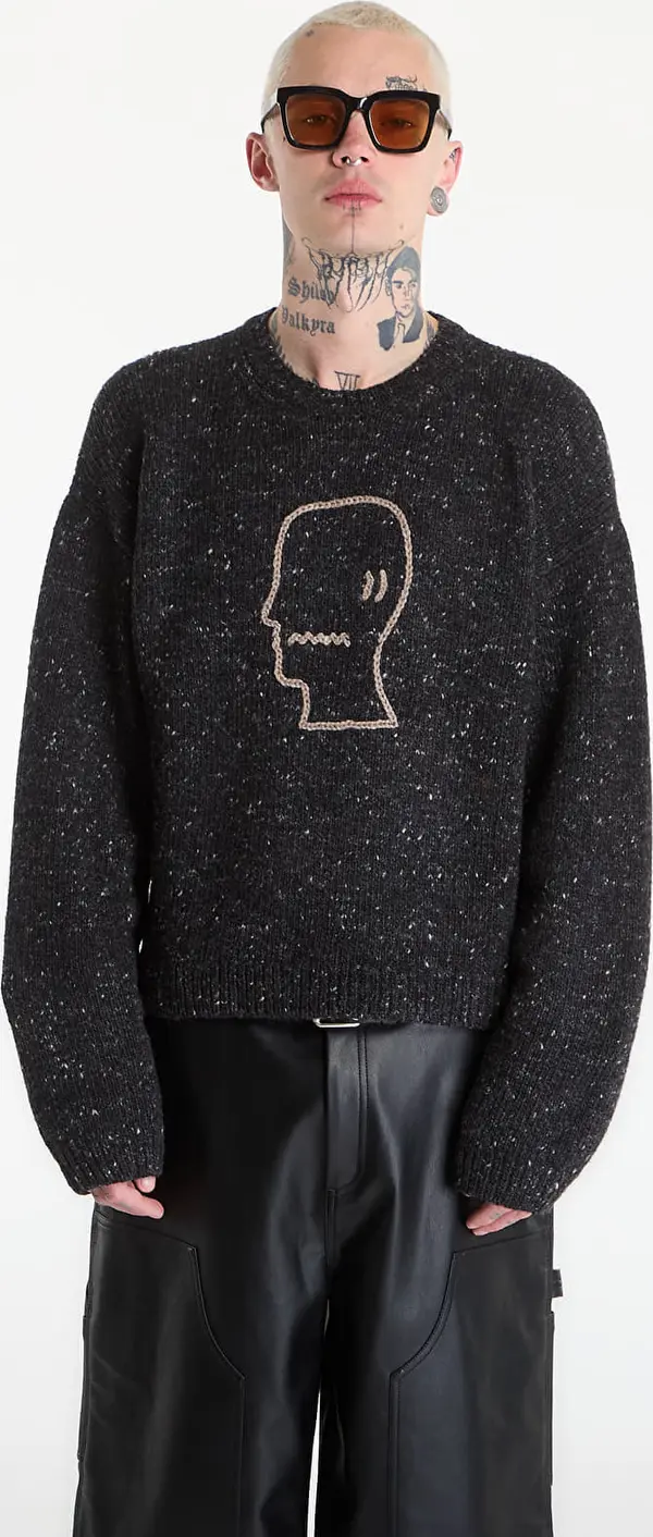 Brain Dead Пуловер Brain Dead Logohead Alpaca Crewneck Sweater Char M