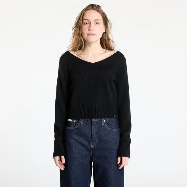 Calvin Klein Пуловер Calvin Klein Jeans Fluffy Yarn V-Neck Sweater Black S