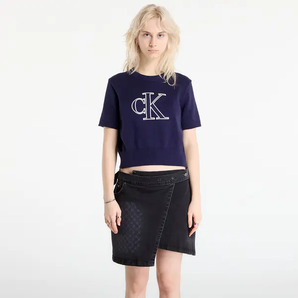 Calvin Klein Пуловер Calvin Klein Jeans Logo Ss Top Sweater Purple S