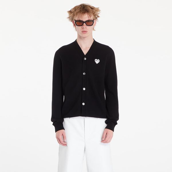 Comme des Garçons PLAY Пуловер Comme des Garçons PLAY V-Neck Emblem Knit Cardigan UNISEX Black XS