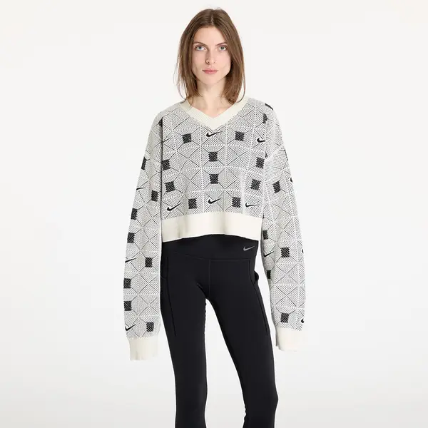 Nike Пуловер Nike Naomi Osaka Women's Engineered Knit Sweater Pale Ivory/ Black/ Light Orewood Brown XL