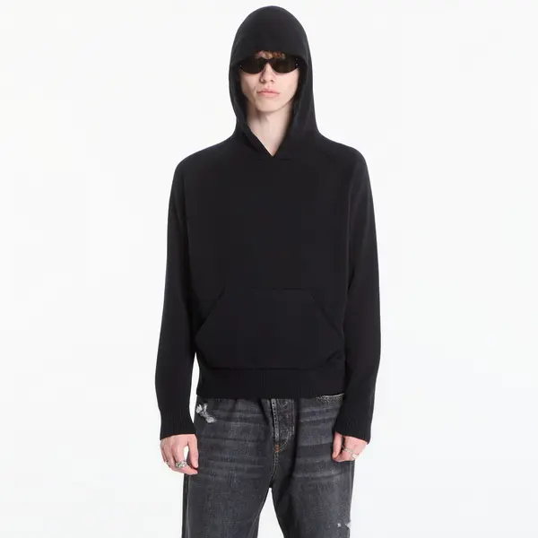 Palm Angels Пуловер Palm Angels Curved Logo Regular Knit Hoodie Black/ Off White M