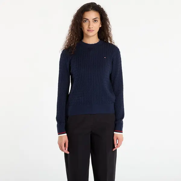 Tommy Hilfiger Пуловер Tommy Hilfiger Co Cable Fine Gg C-Nk Ls Sweater Dark Night Navy L