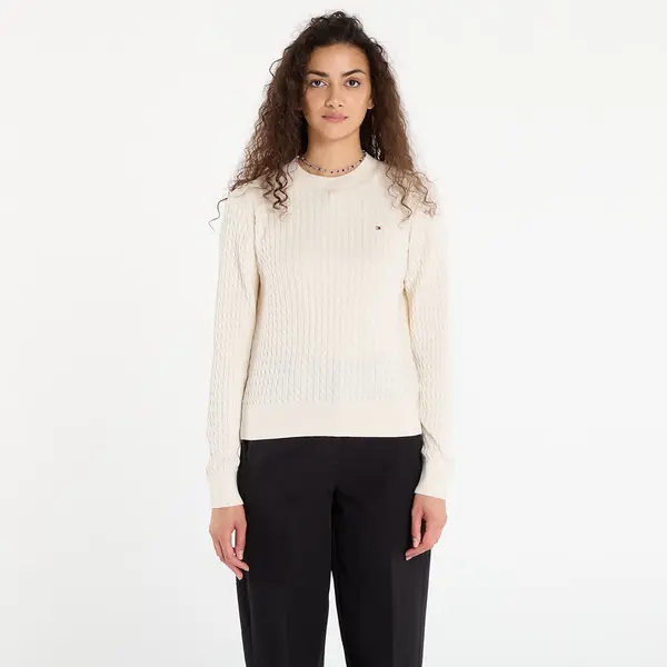 Tommy Hilfiger Пуловер Tommy Hilfiger Co Cable Fine Gg C-Nk Ls Sweater Heather Ivory Petal L