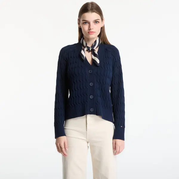 Tommy Hilfiger Пуловер Tommy Hilfiger Mid Gg Cable V-Nk Ls Cardigan Dark Night Navy M