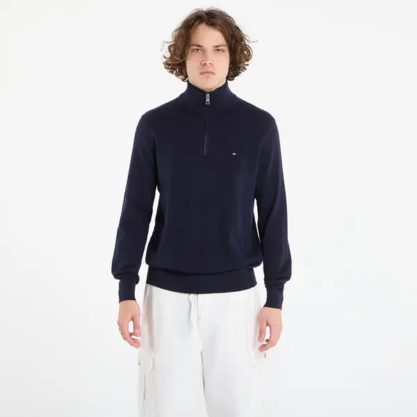 Tommy Hilfiger Пуловер Tommy Hilfiger Pima Org Ctn Cashmere Zip Mock Desert Sky L