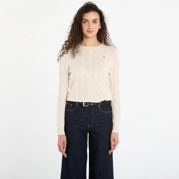 Tommy Hilfiger Пуловер Tommy Hilfiger Soft Wool Cable C-Neckk Ls Sweater Heather Oatmilk L