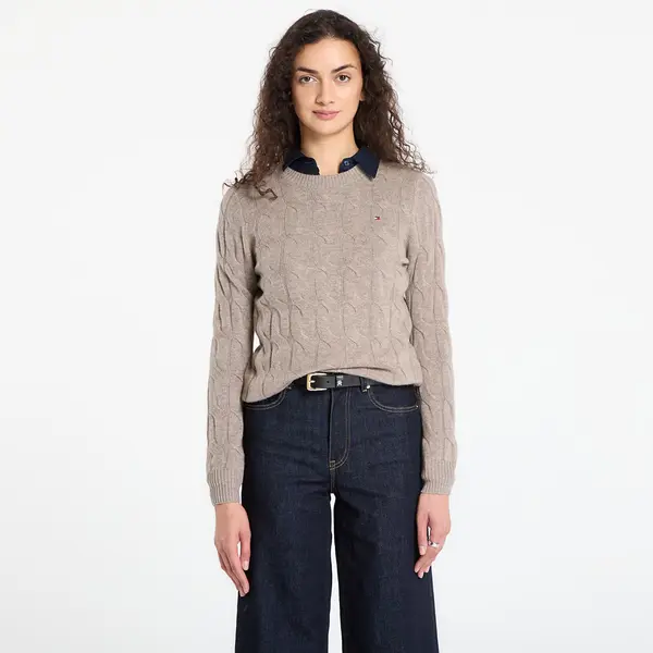 Tommy Hilfiger Пуловер Tommy Hilfiger Soft Wool Cable C-Neckk Ls Sweater Heathered Taupe XS