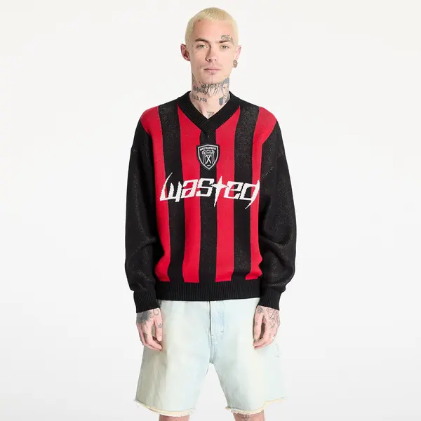 Wasted Paris Пуловер Wasted Paris M Blade Sweater Black/ Fire Red M