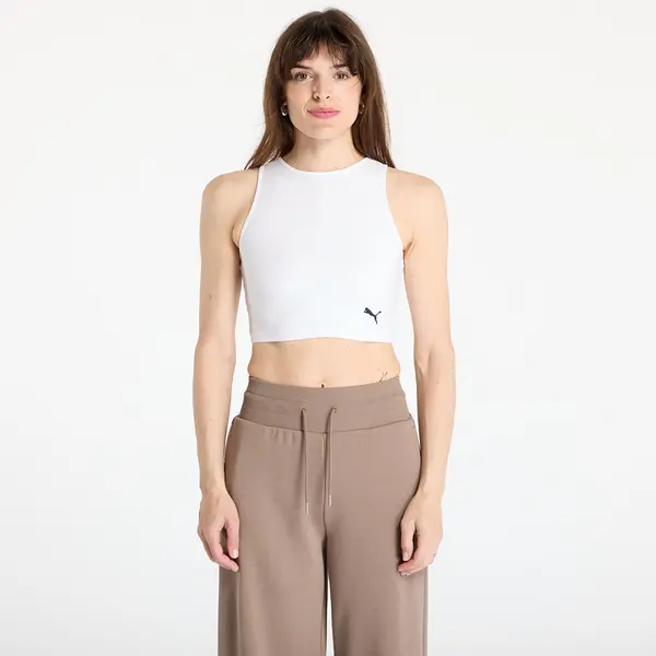 Puma Puma Wardrobe Essentials Ribbed Crop Top PUMA White M