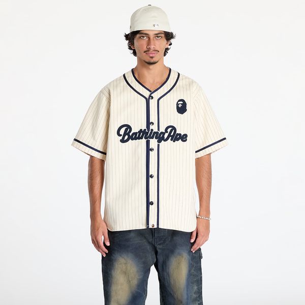 A BATHING APE Риза A BATHING APE A Bathing Ape Baseball Shirt Ivory L