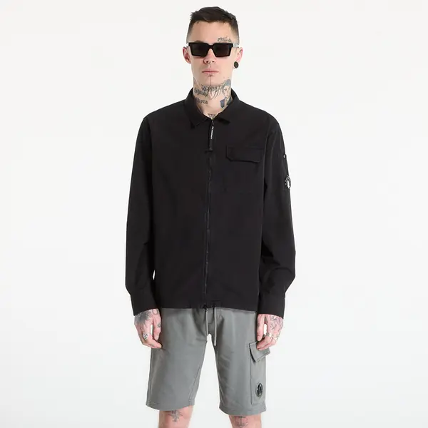 C.P. Company Риза C.P. Company Organic Gabardine Zipped Lens Overshirt Black S