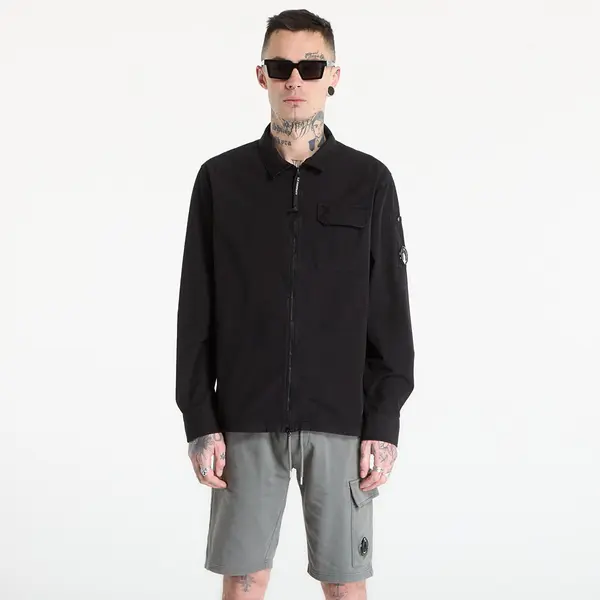 C.P. Company Риза C.P. Company Organic Gabardine Zipped Lens Overshirt Black S