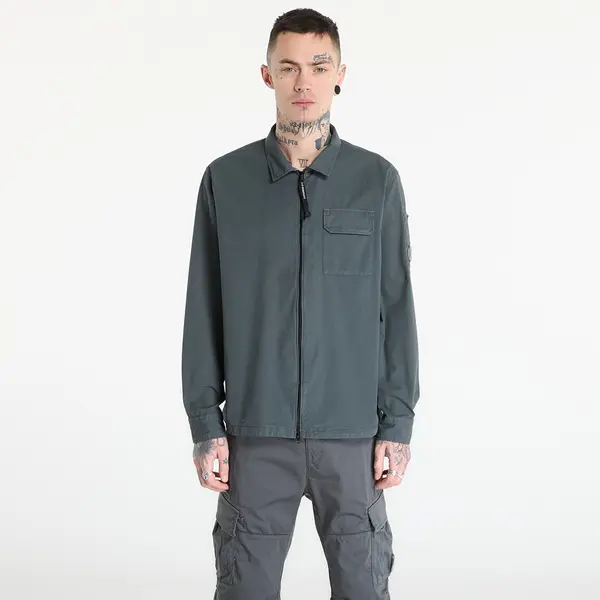 C.P. Company Риза C.P. Company Organic Gabardine Zipped Lens Overshirt Gunmetal Grey XXL