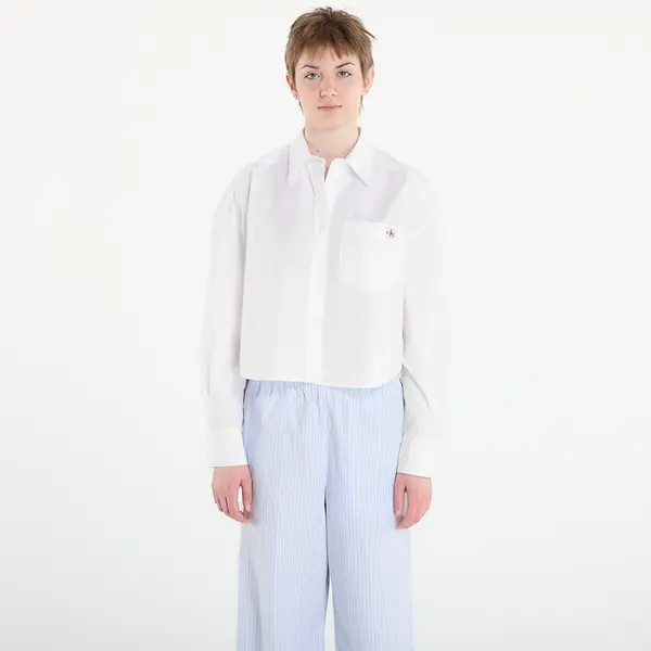 Calvin Klein Риза Calvin Klein Jeans Cotton Poplin Cropped Shirt White M